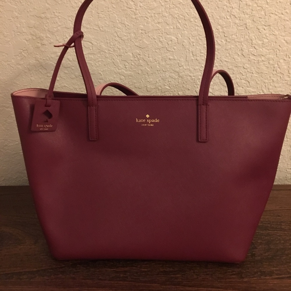 Burgundy: Scott’s Place Lida Kate spade bag.